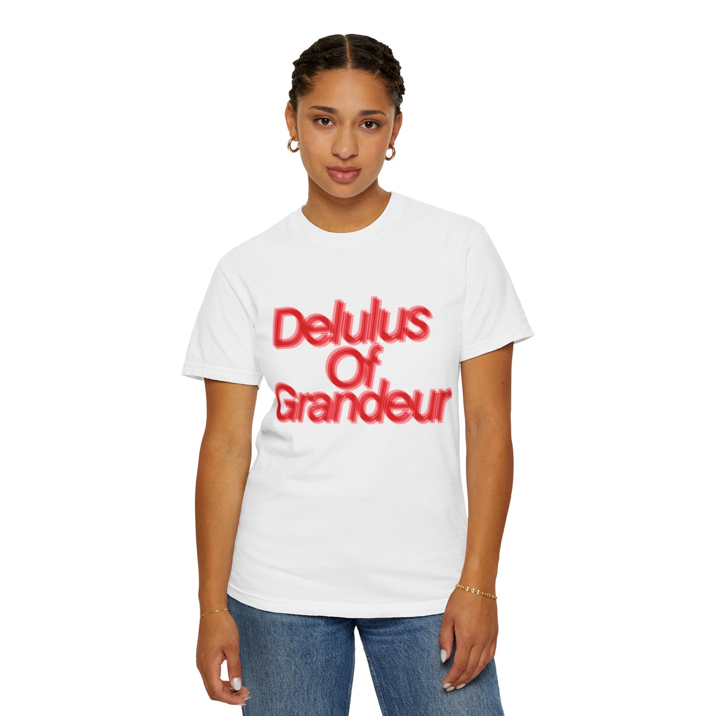 Delulus Of Grandeur T-Shirt - White/Red