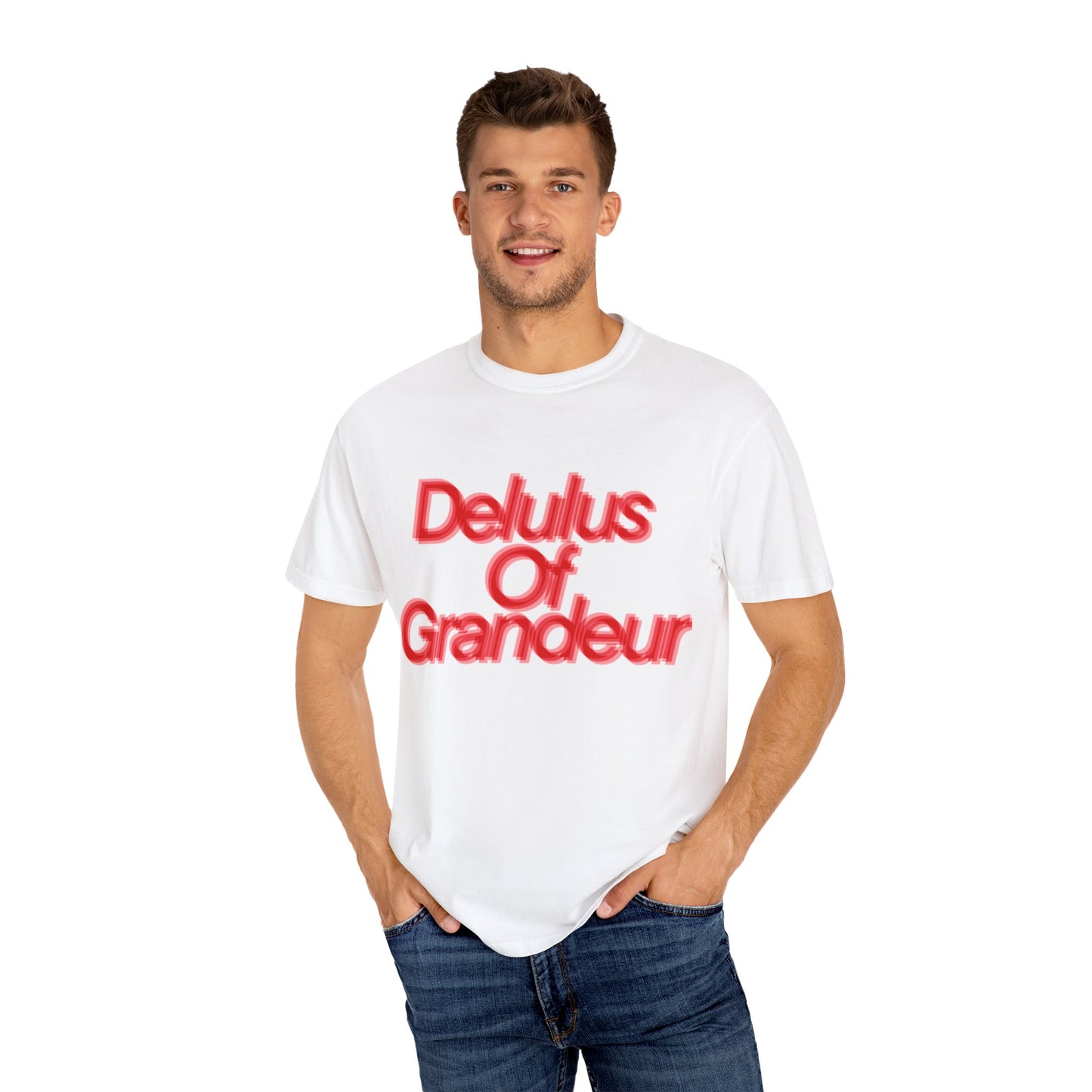 Delulus Of Grandeur T-Shirt - White/Red